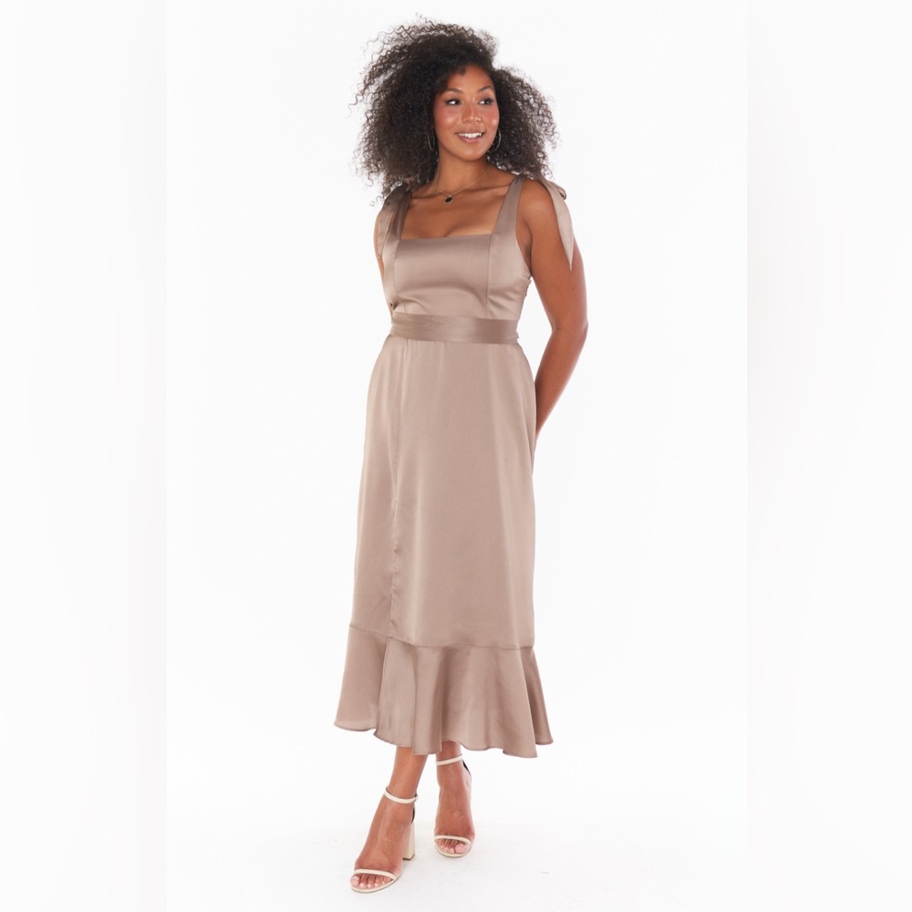 NWT Show me your MuMu Claire Midi Dress in Satin